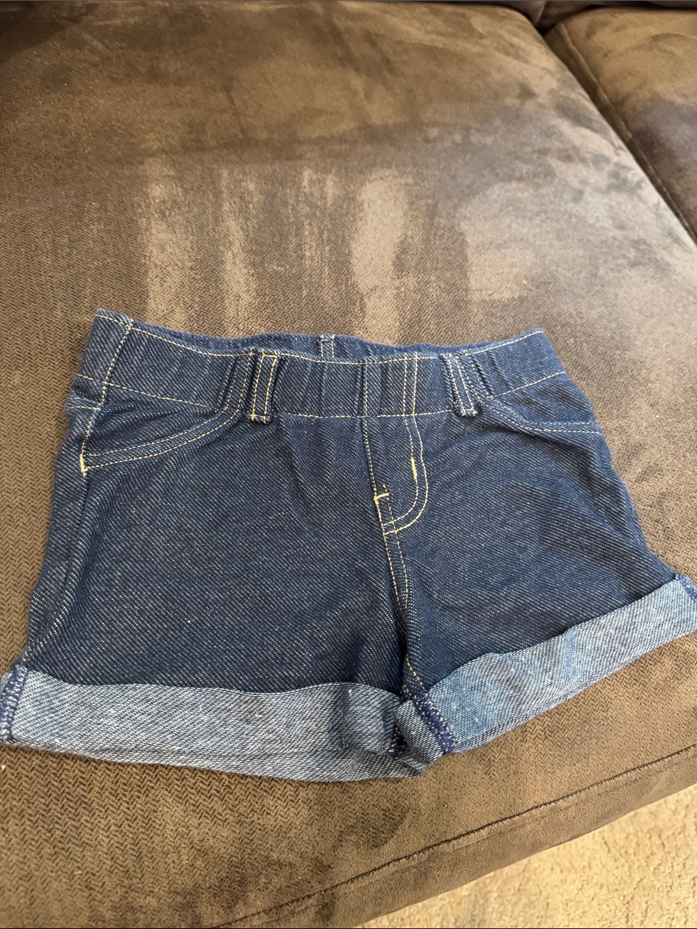 Circo Girls Denim Roll-Up Shorts in Dark Blue